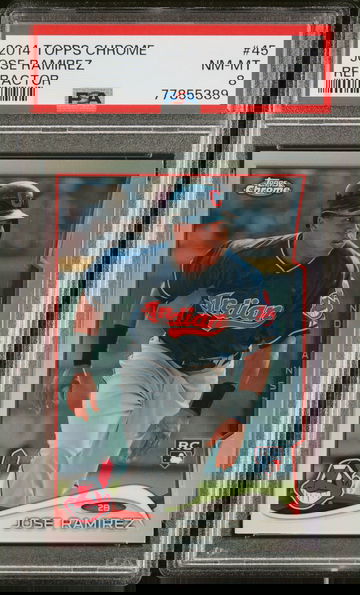2014 Topps Chrome #45 Jose Ramirez Refractor RC PSA 8