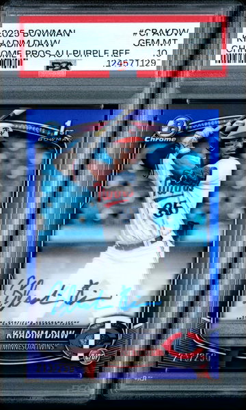 2025 Bowman Chrome Khadim Diaw CPA-DW Purple Refractor /250 MN Twins