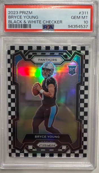 2023 Panini Prizm Bryce Young Black White Checker Prizm #311 PSA 10 Gem Mint