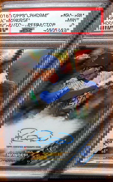 Raul Adalberto Mondesi 2016 Topps Chrome Rookie Auto Refractor /499 PSA 9