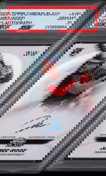 2025 Topps Chrome Black Ivory Autograph James Wood #IVAJW /50 PSA 10