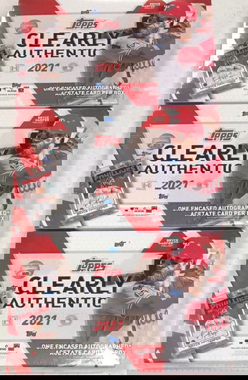 3X 2021 TOPPS CLEARLY AUTHENTIC BASEBALL HOBBY BOX 1 AUTO/BOX - SHIPS 7/21 - SUPPORT YOUR LOCAL CARD SHOP!