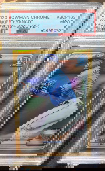 2020 Bowman Chrome Wander Franco #BCP163 Gold Refractor /50 Mint PSA 9 Rays