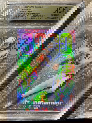 1999 Topps Chrome Peyton Manning All Etch Refractor BGS 9.5