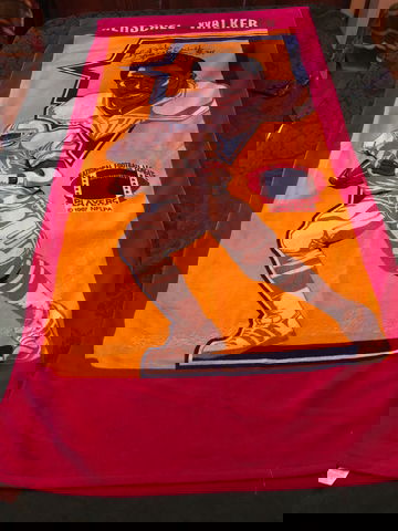 1987 NFLPA Beach Towel Herschel Walker Dallas Cowboys Autographed