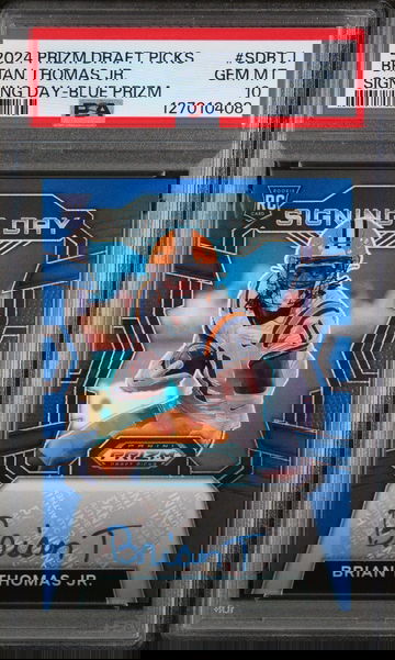2024 Panini Prizm Draft Picks Signing Day Blue Prizm Brian Thomas Jr. #SDBTJ PSA 10