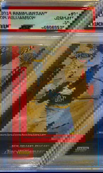 2019 Zion Williamson Instant PSA 10 Serial #/1299