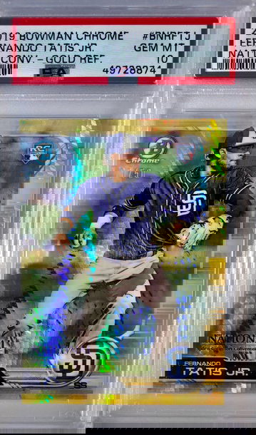 2019 Bowman Chrome Fernando Tatis Jr National Convention Gold RC /50 PSA 10 Gem Mint