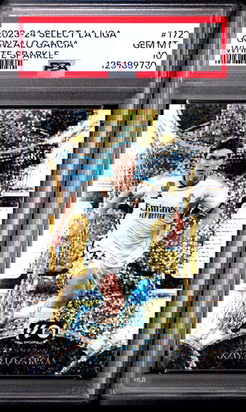 2023-24 PANINI SELECT LA LIGA GONZALO GARCIA WHITE SPARKLE SSP #172 RC PSA 10