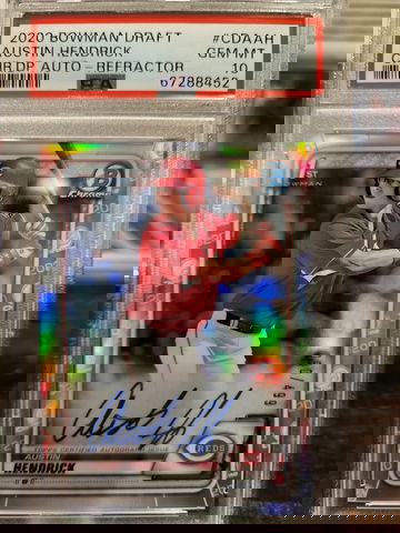 2020 Bowman Draft Austin Hendrick Refractor auto /499 PSA 10