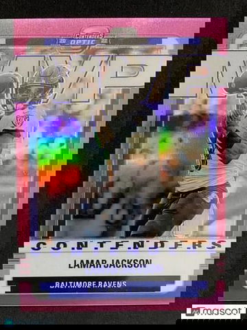 2022 Panini Contenders Optic Lamar Jackson Pink MVP /75