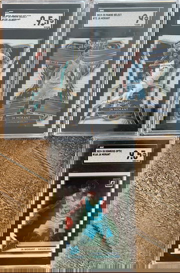 Ja Morant Rookie lot - Select Premier SGC 9.5, Select Concourse SGC 9.5, Optic Rated Rookie SGC 9.5