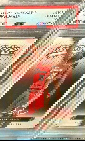 PSA 10 2003 ROOKIE UPPER DECK LEBRON JAMES ROOKIE RC MVP #201 - CAVS