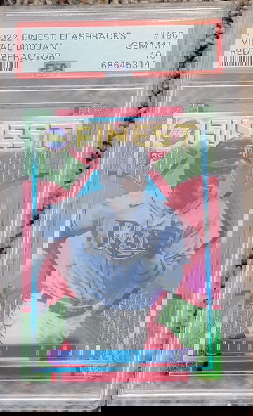 2022 Finest Flashbacks Vidal Brujan Red Refractor /5 PSA 10