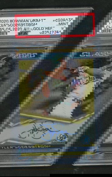2020 Bowman Draft Class of '20 Autograph Gold Refractor Tyler Soderstrom #C20ATS /50 PSA 9