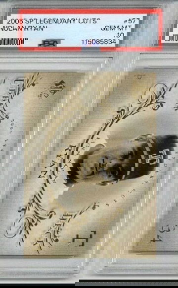 2005 UPPER DECK SP LEGENDARY CUTS #57 NOLAN RYAN TEXAS RANGERS PSA 10 LOW POP