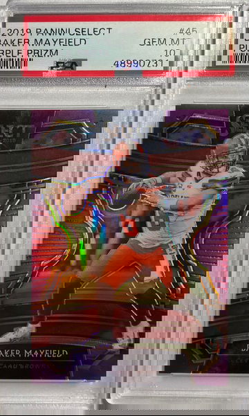 2019 Panini Select Concourse Purple #45 /75 Baker Mayfield PSA 10 POP 1