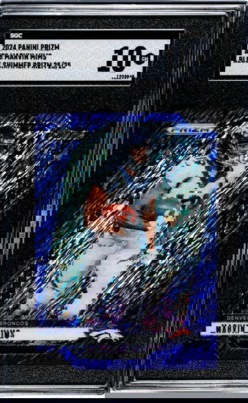 2024 Panini Prizm Blue Shimmer Prizm Marvin Mims #88 /25 SGC 10