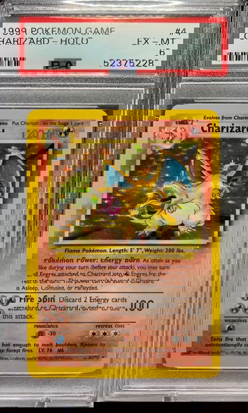 1999 Pokémon Game Charizard Holo PSA 6