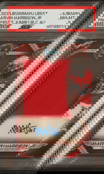 2023 Bowman U best Marvin Harrison Jr Jumbo relic auto psa 8