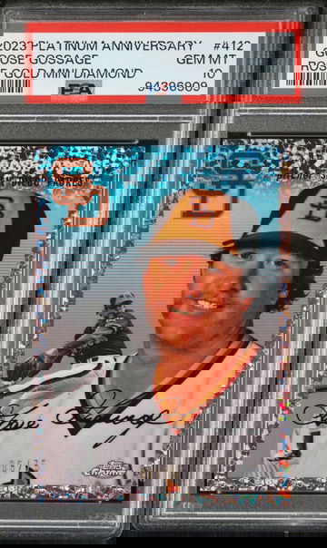 2023 Topps Platinum Anniversary Rose Gold Goose Gossage #412 /75 PSA 10