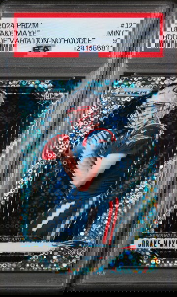 2024 Panini Prizm Rookie Variation No Huddle Prizm Drake Maye #12 PSA 9