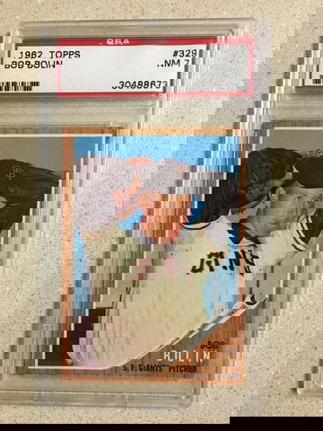 1962 Topps #329 Bob Bolin PSA 7 NM GIANTS 