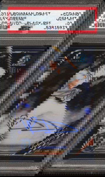 2019 Bowman Draft Riley Greene Chrome Prospects Auto Black Refractor 48/75 #CDA-RG PSA 10