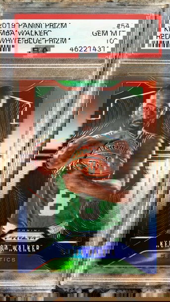 New listing
		KEMBA WALKER 2019-20 PANINI PRIZM RED WHITE BLUE - PSA 10 POP 1 - CELTICS