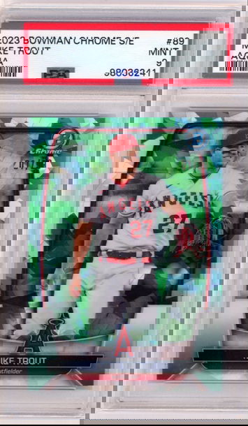 2023 Bowman Chrome Sapphire Edition #89 Mike Trout Aqua PSA 9 MINT!