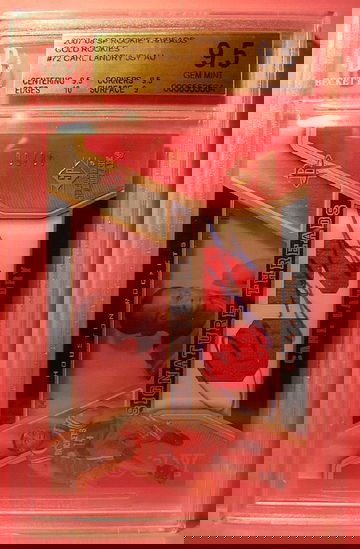 2007-08 SP ROOKIE THREADS GOLD ROOKIES #72 CARL LANDRY AUTO 48/50 BGS 9.5 GEM MINT