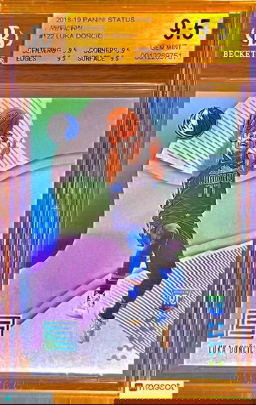 SSP True Gem BGS 9.5 RC Luka Doncic 2018-19 Status Preview Pastel Holo Case Hit