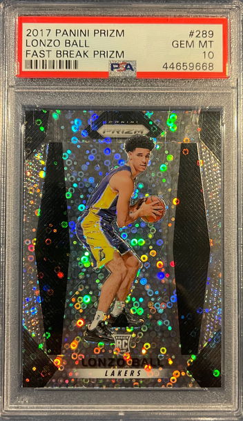 2017 Panini Prizm Fastbreak Lonzo Ball PSA Gem-Mint 10