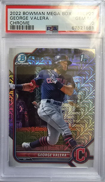2022 Bowman Mega Box George Valera 1st Chrome No.BCP22 PSA 10