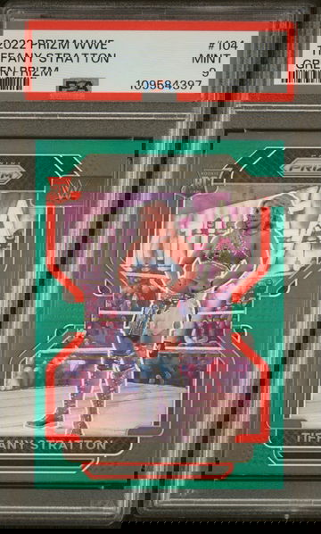  Tiffany Stratton 2022 Panini Prizm WWE #104 Green PSA 9