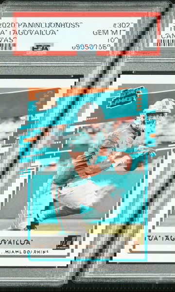 2020 Panini Donruss Canvas TUA TAGOVAILOA #302 Miami Dolphins PSA 10