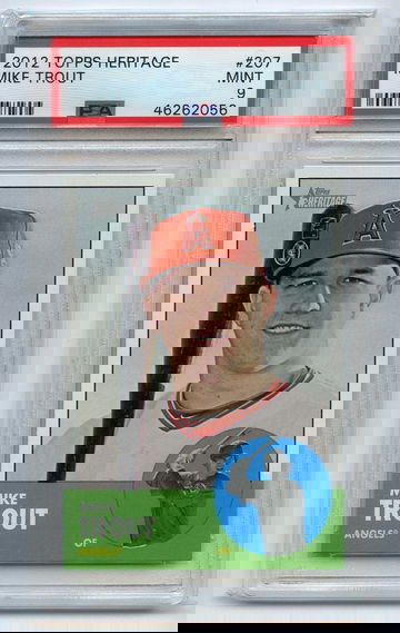 MIKE TROUT 2012 Topps Heritage #207 Rookie Card PSA 9 L.A. Angels X2056
