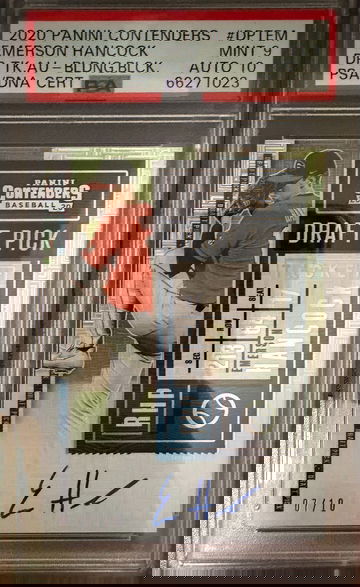 2020 Panini Contenders Draft Pick Building Blocks Emerson Hancock Auto 7/10