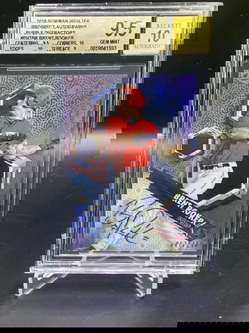 2018 High Tek B. Rooker Autograph Purple Defractor  BGS 9.5 