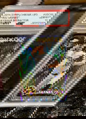 PSA 10 PAUL SKENES RC 2024 TOPPS CHROME UPDATE RAYWAVE REFRACTOR Rookie GEM MINT