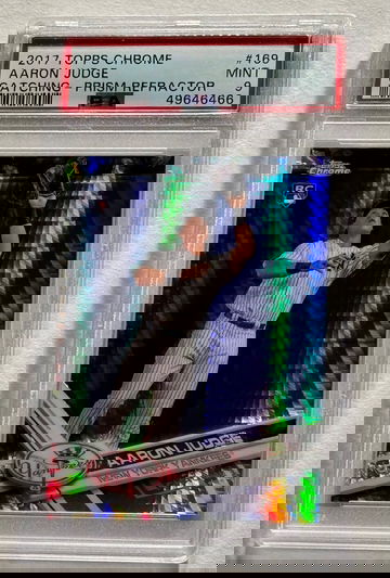 2017 Aaron Judge Topps Chrome PRISM REFRACTOR RC ROOKIE CARD #169  PSA 9