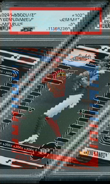 2024 Panini Absolute Red and Blue Jayden Daniels #102 PSA 10