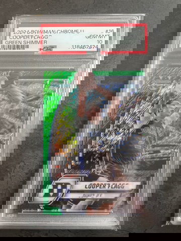 2024 Bowman Chrome U Cooper Flagg Green Shimmer Refractor PSA 10 #16 Duke