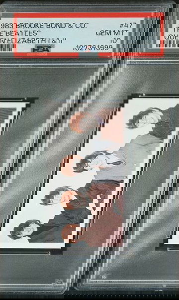 1983 BROOKE BOND QUEEN ELIZABETH I & II THE BEATLES #47 PSA 10, POP 5
