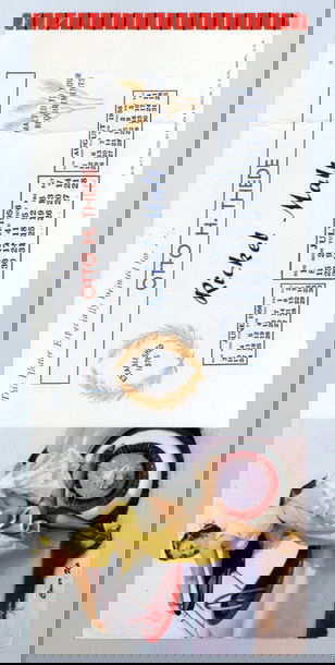 1956 Non Sport Ink/Business Blotter Mutoscope Gil Elvgren "Cover Up""