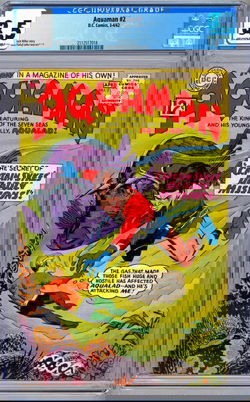 AQUAMAN #2 CGC 3.5 NICK CARDY COVER & ART SILVER AGE KEY FEATURING AQUALAD 1962