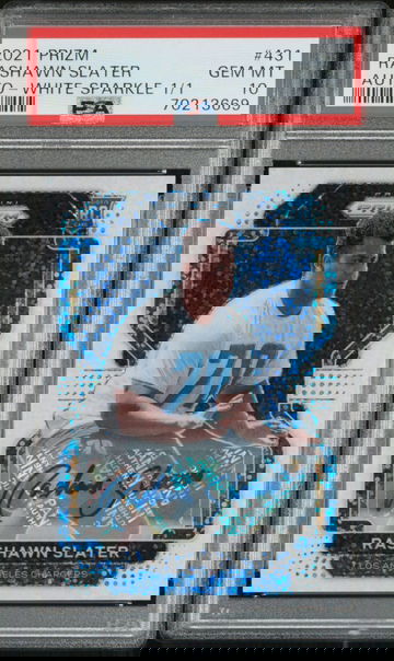 2021 Panini Rashawn Slater Prizm White Sparkle Rookie 1/1 PSA 10 RC SSP