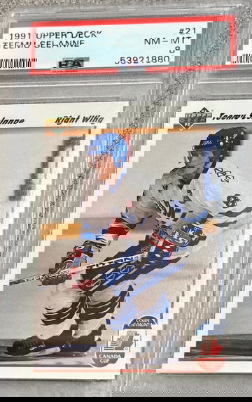 1991 Upper Deck Teemu Selanne Rookie PSA 8