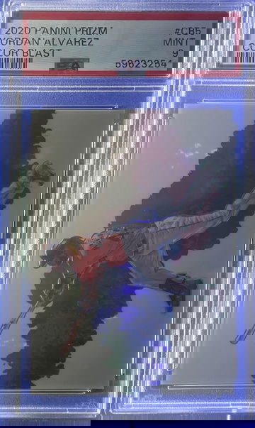 2020 Panini Prizm Yordan Alvarez Color Blast RC PSA 9 Pop 3 SP Case Hit