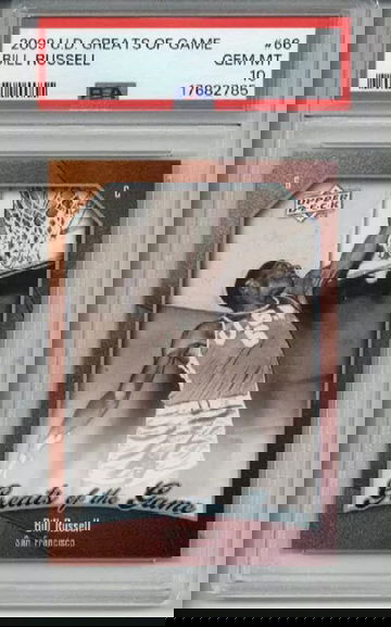 2009 UPPER DECK GREATS OF THE GAME BILL RUSSELL CARD USF CELTICS PSA 10 POP 1